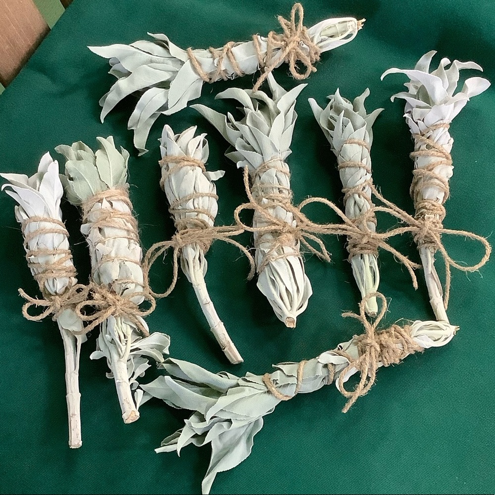 White Sage Mini 1 stick Organic Smudge Stick - Picture 3 of 9
